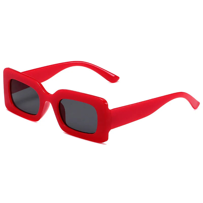 KLASSNU Women Candy Color Retro Sunglasses Large Square Frame Sun Glasses 2025 Trendy Party Eyepiece Anti UV400 Sun Shades