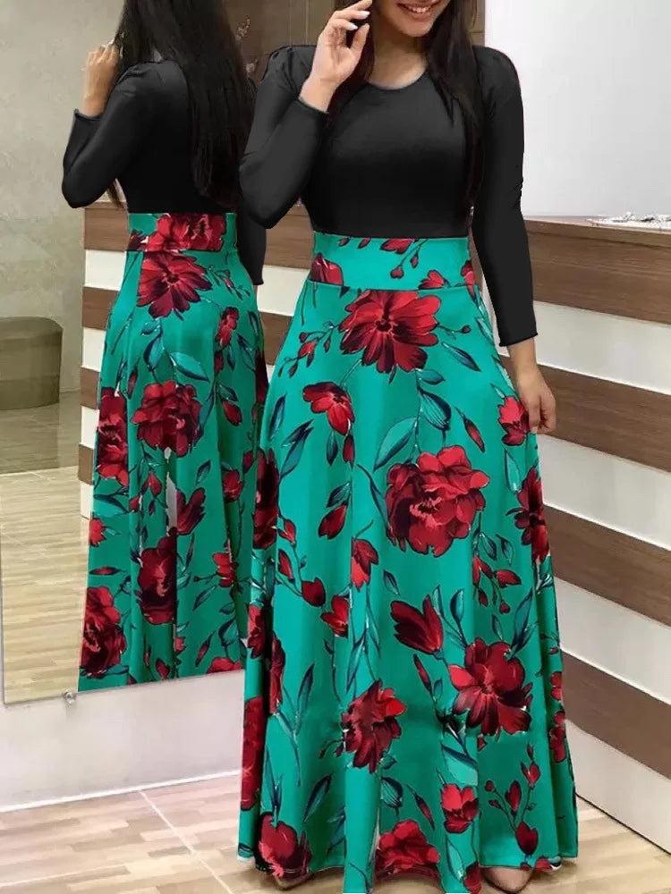 Flower Print Short Sleeved Dress