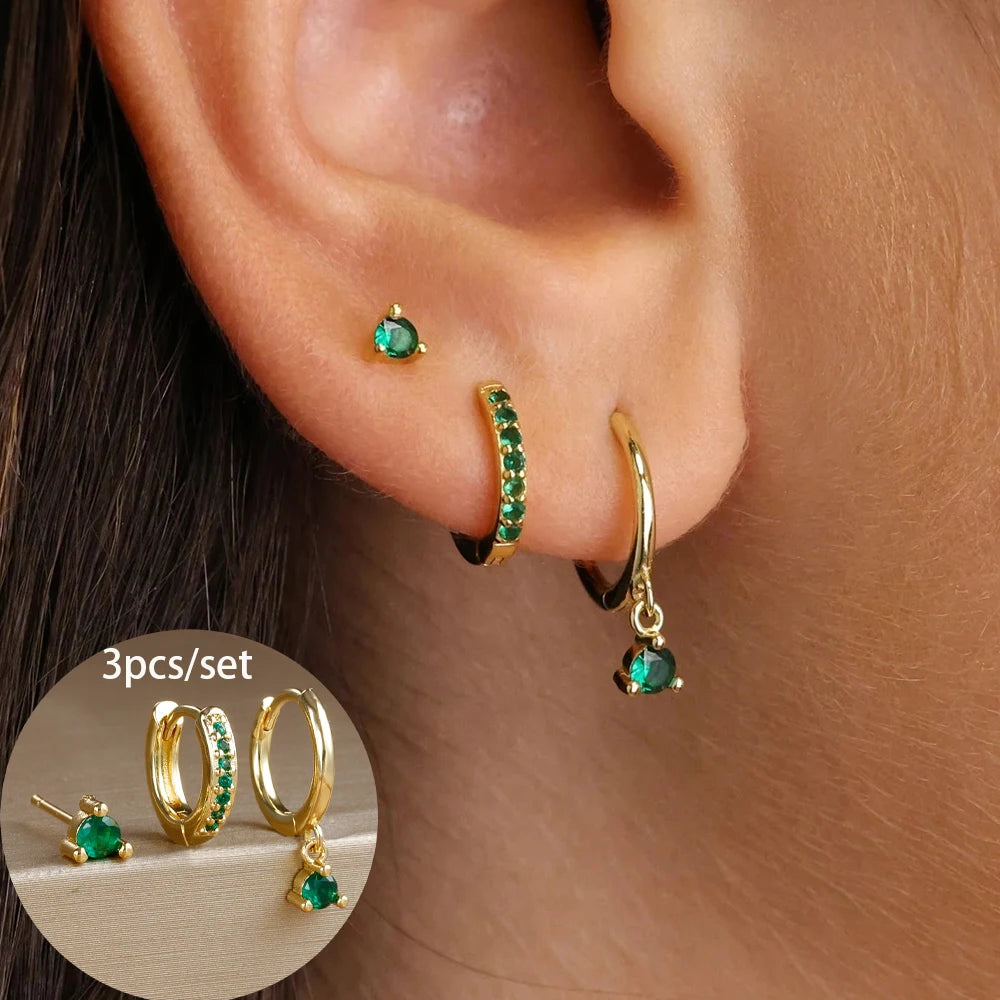 Stainless Steel Round Star Drop Earrings