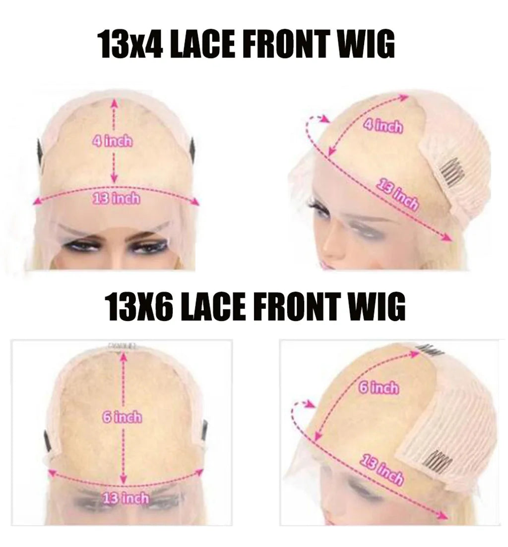 Glueless Lace Front Wigs Human Hair Ombre Blue Colored Wig for Women 13x4 HD Transparent Lace Frontal Wig PrePlucked