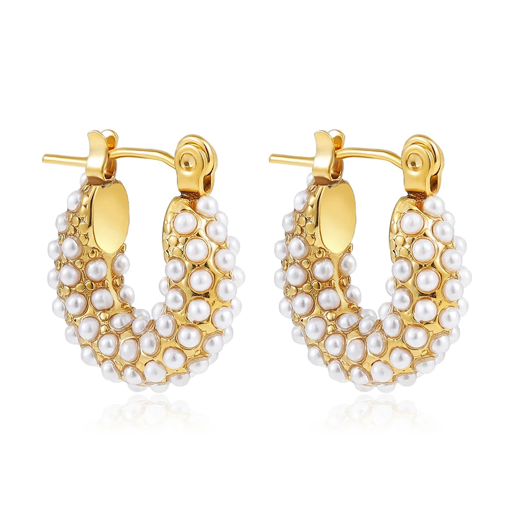 Zircon Round Huggie Hoop Earrings