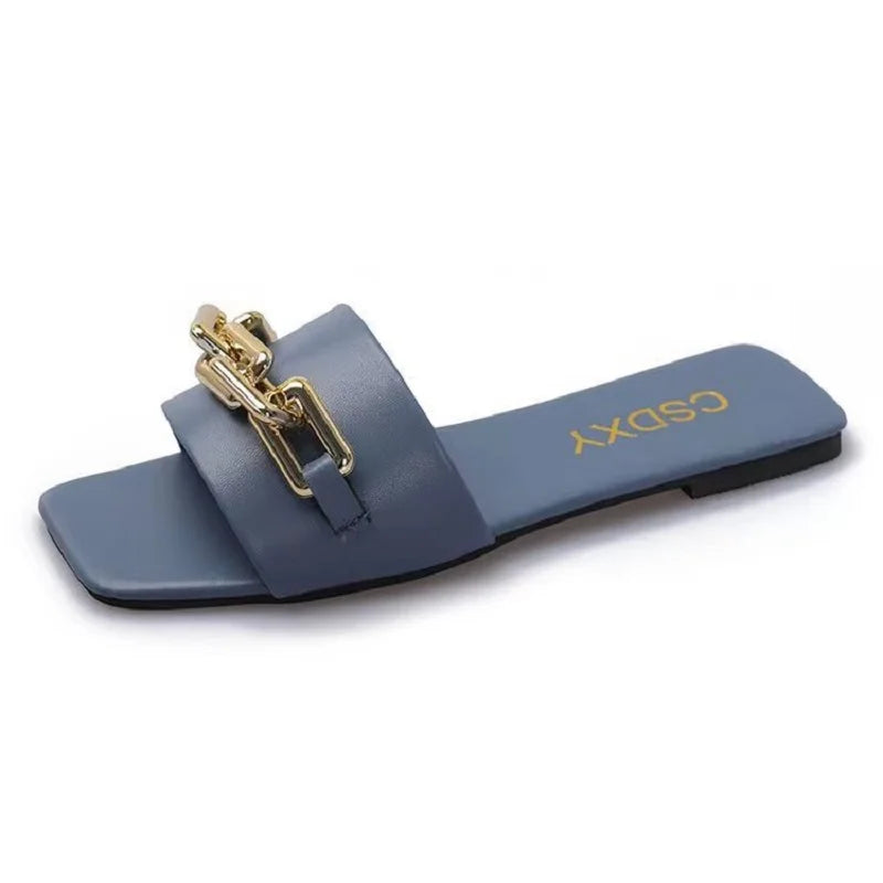 High Quality Purse And Chain Flat Sandals Sets
