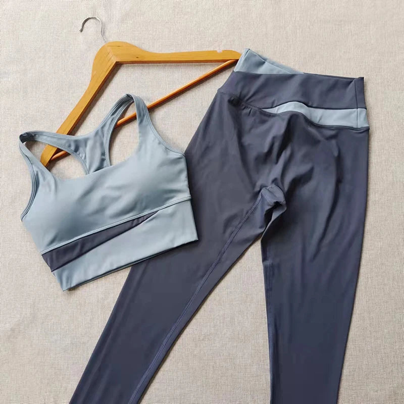 Yoga Set Women Clothing Sport Suit Sexy Sports Bra High Waist Sport Leggings Athletic 2 Piece Gym Set Workout Outfits Sportswear