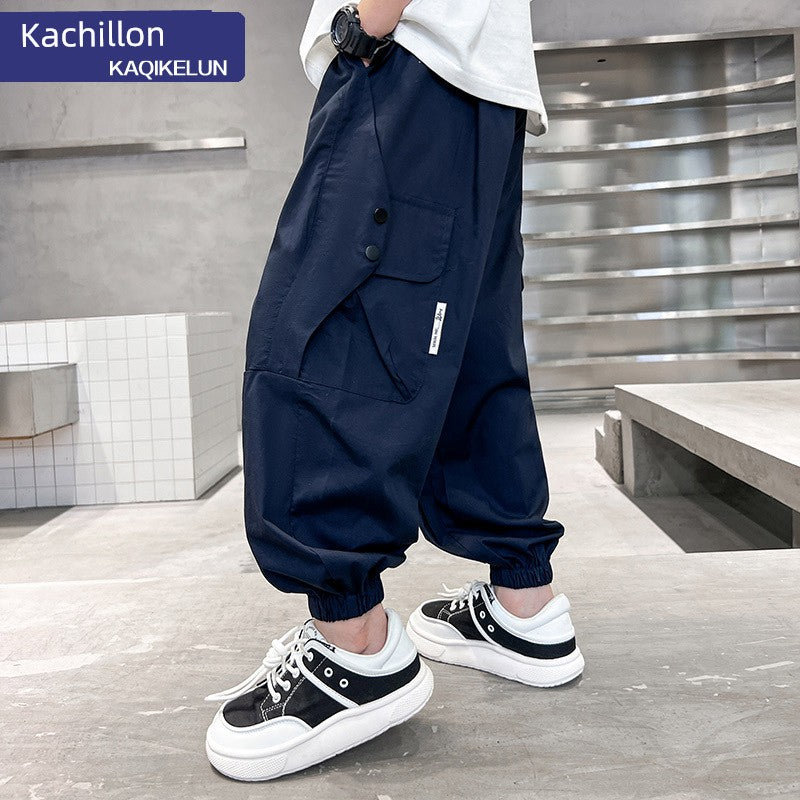 Spring and Autumn Youth Summer Boys Loose Pants