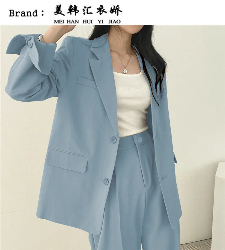 Fall Fashion Long Sleeve Blazer Mujer Pant Sets Blazers Women 2024 Casual Womens 2 Piece Outfit Set Suits Outwear