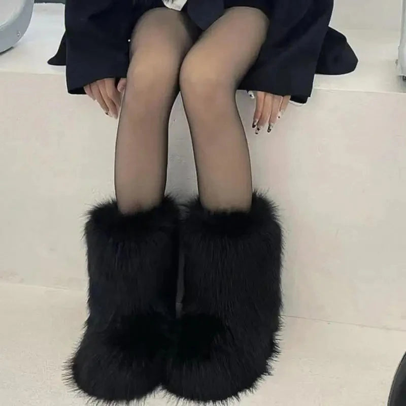 Winter Fluffy Mid-calf Boots
