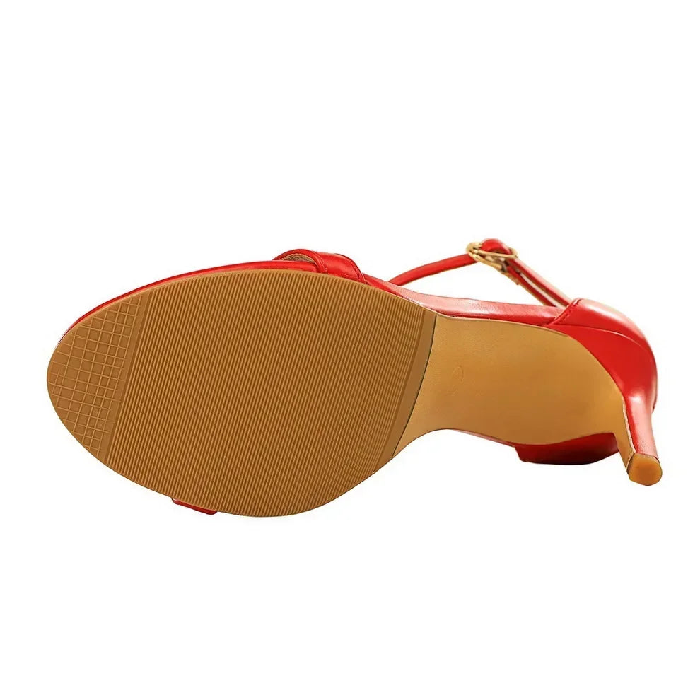 Women Sexy Club 10cm High Heels Stripper Gladiator Holiday Sandals Lady Daily Ankle Strappy Red Khaki Nightclub Dress Sandles