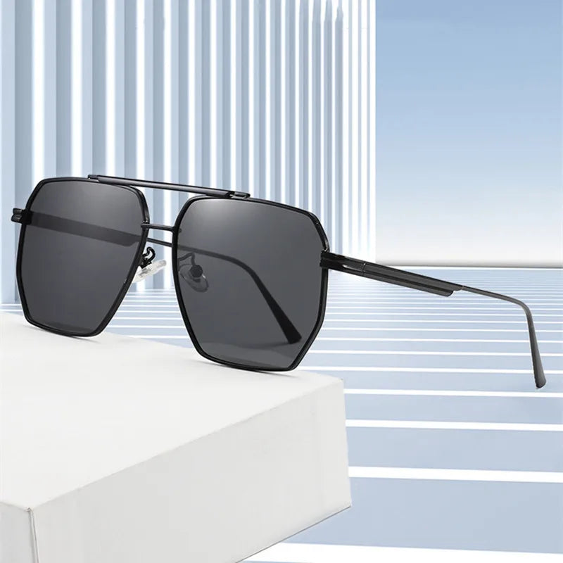 2025 New Fashion Men's Sunglasses Brand Design Square Alloy Frame Trend Retro Outdoor Driving Mirror UV400 Sunshade Sunglasses