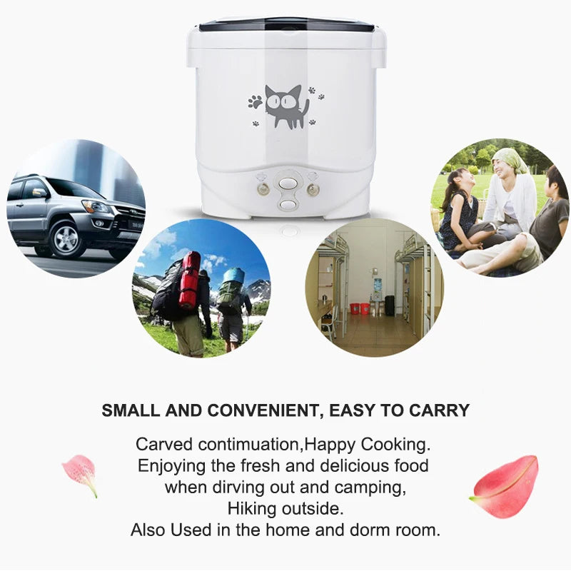 Electric Mini Rice Cooker Portable MultiCooker 12V 24V 220V