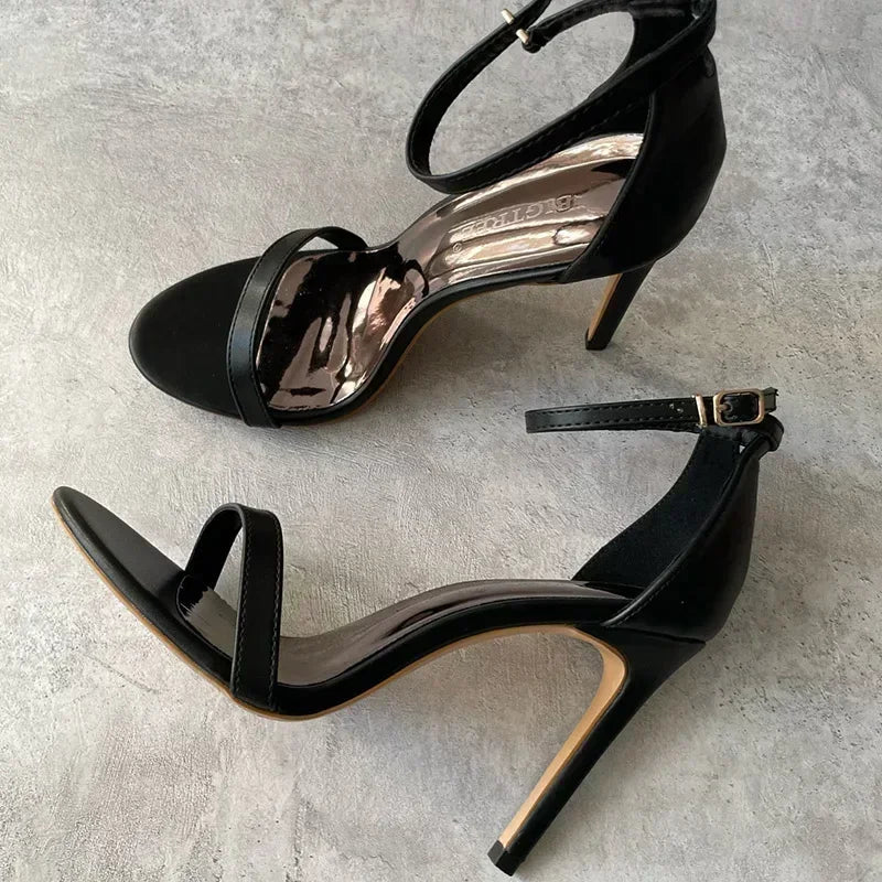 Women Sexy Club 10cm High Heels Stripper Gladiator Holiday Sandals Lady Daily Ankle Strappy Red Khaki Nightclub Dress Sandles