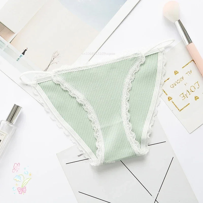 2025 Sexy Thong Sports Comfortable Briefs String Female Lingerie Simple Cotton Sexy Women Underwear Cute Lace Seamless Panties