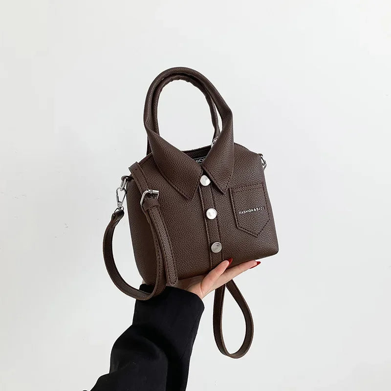 PU Square Compact Zipper Shoulder and Crossbody Bags for Women