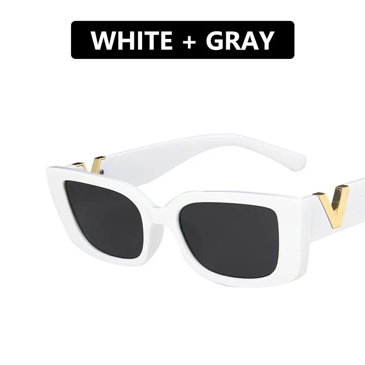 Retro Rectangle Sunglasses Women Small Frame
