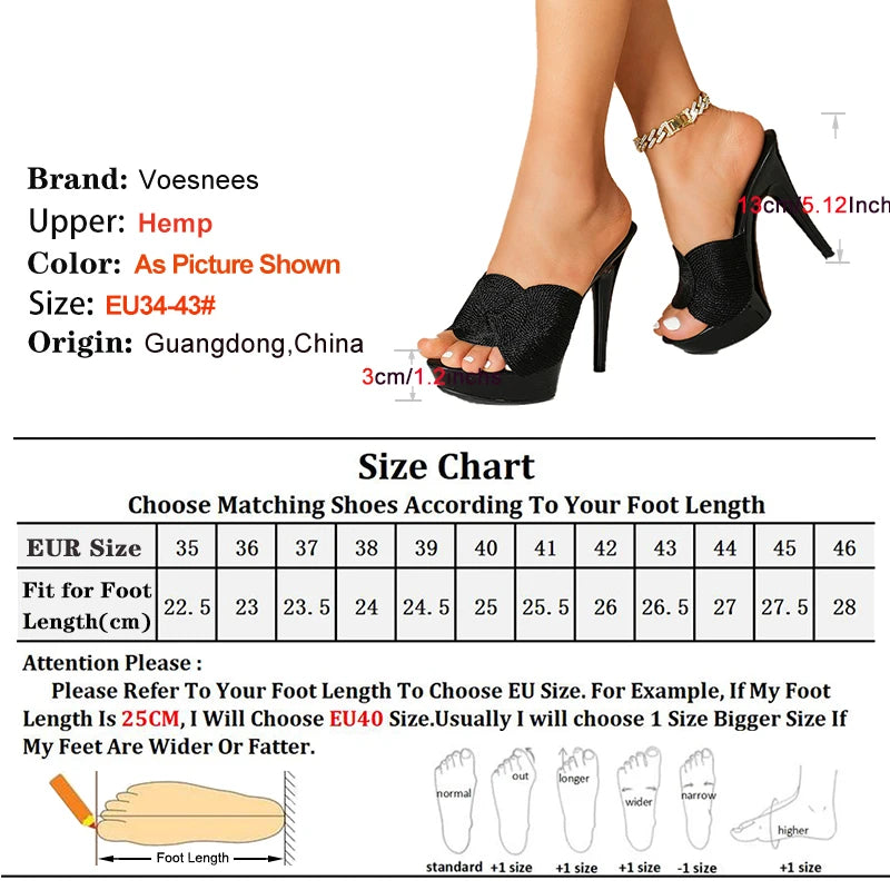 Summer New Thin Heeled Slippers For Women