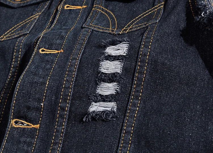 2025 Men's Fashion Jeans Sleeveless Jacket Vest Male Black Blue Denim Jeans Vest Man Cowboy Outdoors Waistcoat Mens Jacket Vest