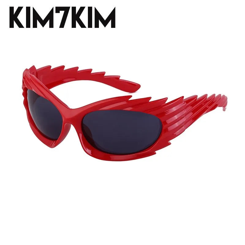 Y2k Spiked Goggles Sunglasses Women Men 2025 Trends Punk Sun Glasses For Male Retro 2000's Wrap Around Steampunk Sunglass Shades