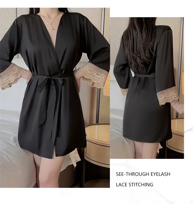 REBEYULI Brand 2025 Vintage Women Nightgown Sets Sexy Lingerie Set Spaghetti Strap Nigh Dress with Bra Cups Women's Nightwear