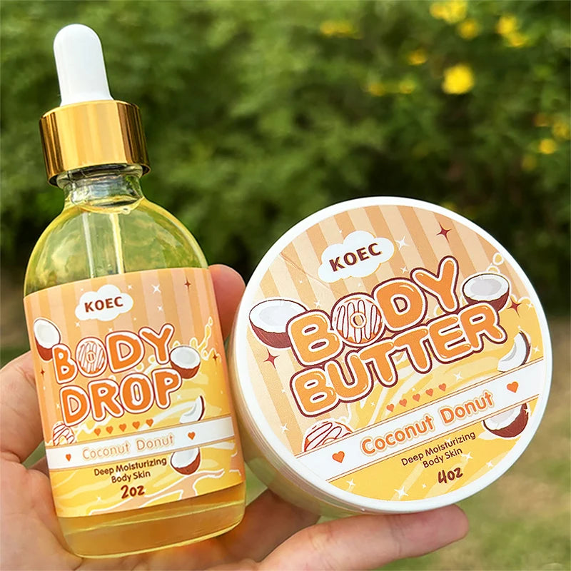 Strawberry Body Cream& Oil Set Moisturizing Nourishing Hydrating Body Lotion Essential Body Glaze Vanilla Fragrance Massage Oil