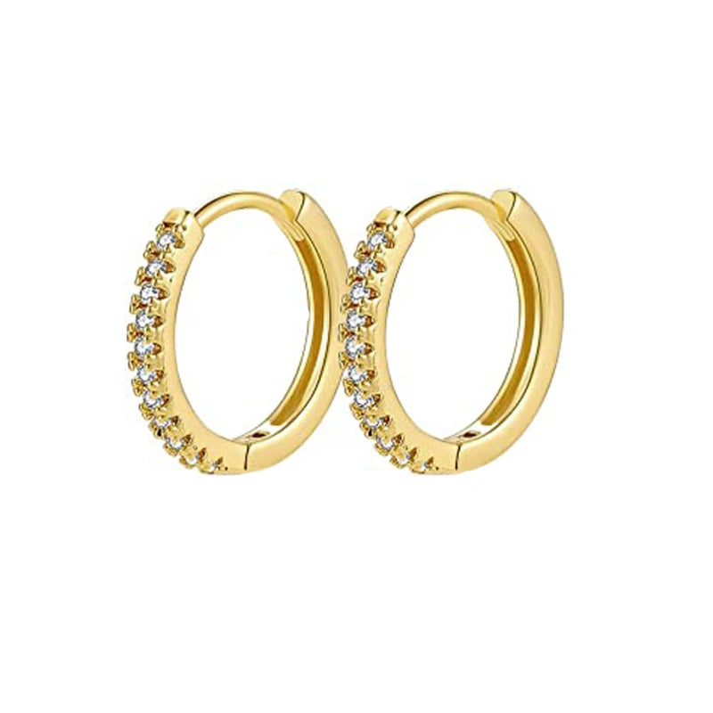 Zircon Round Huggie Hoop Earrings