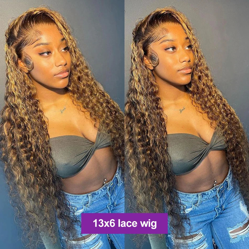 Human Hair Deep Wave Frontal Wig Hd Lace