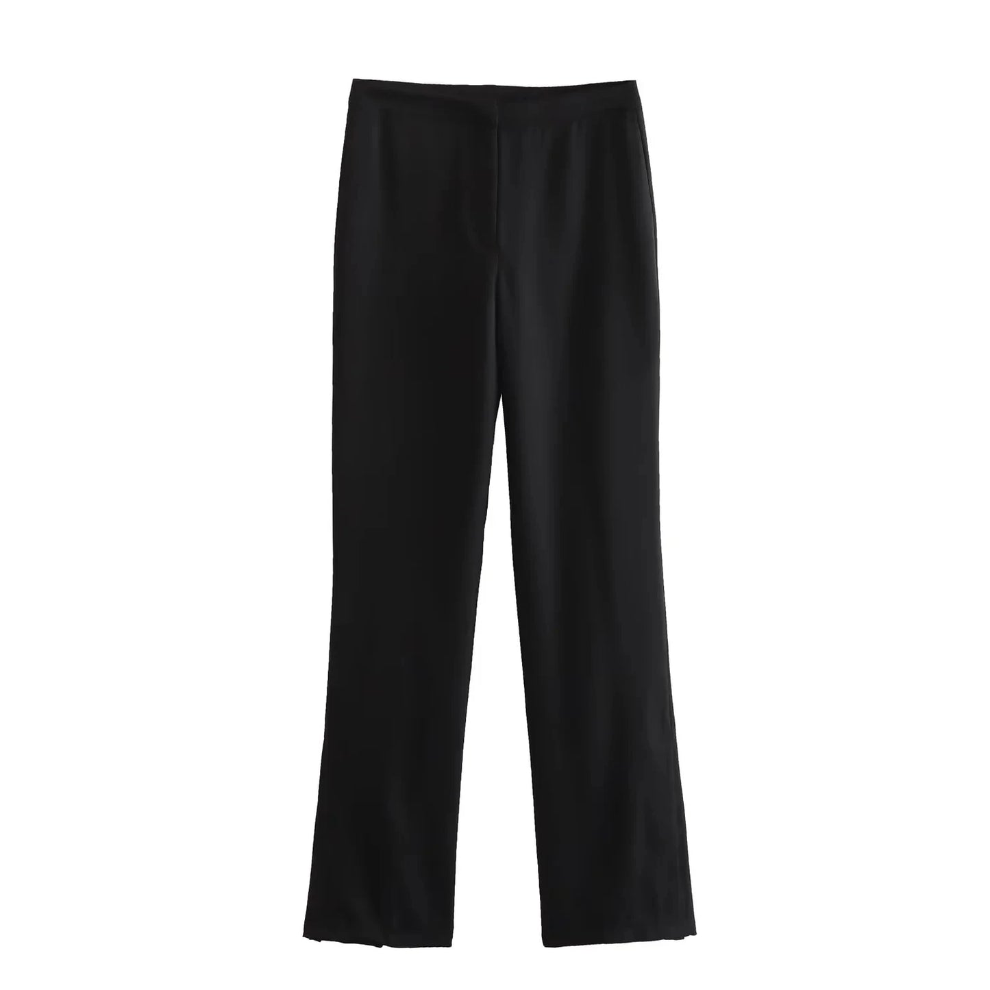 Women Elegant Pant Suit Strapless Top Side Slit Trouser