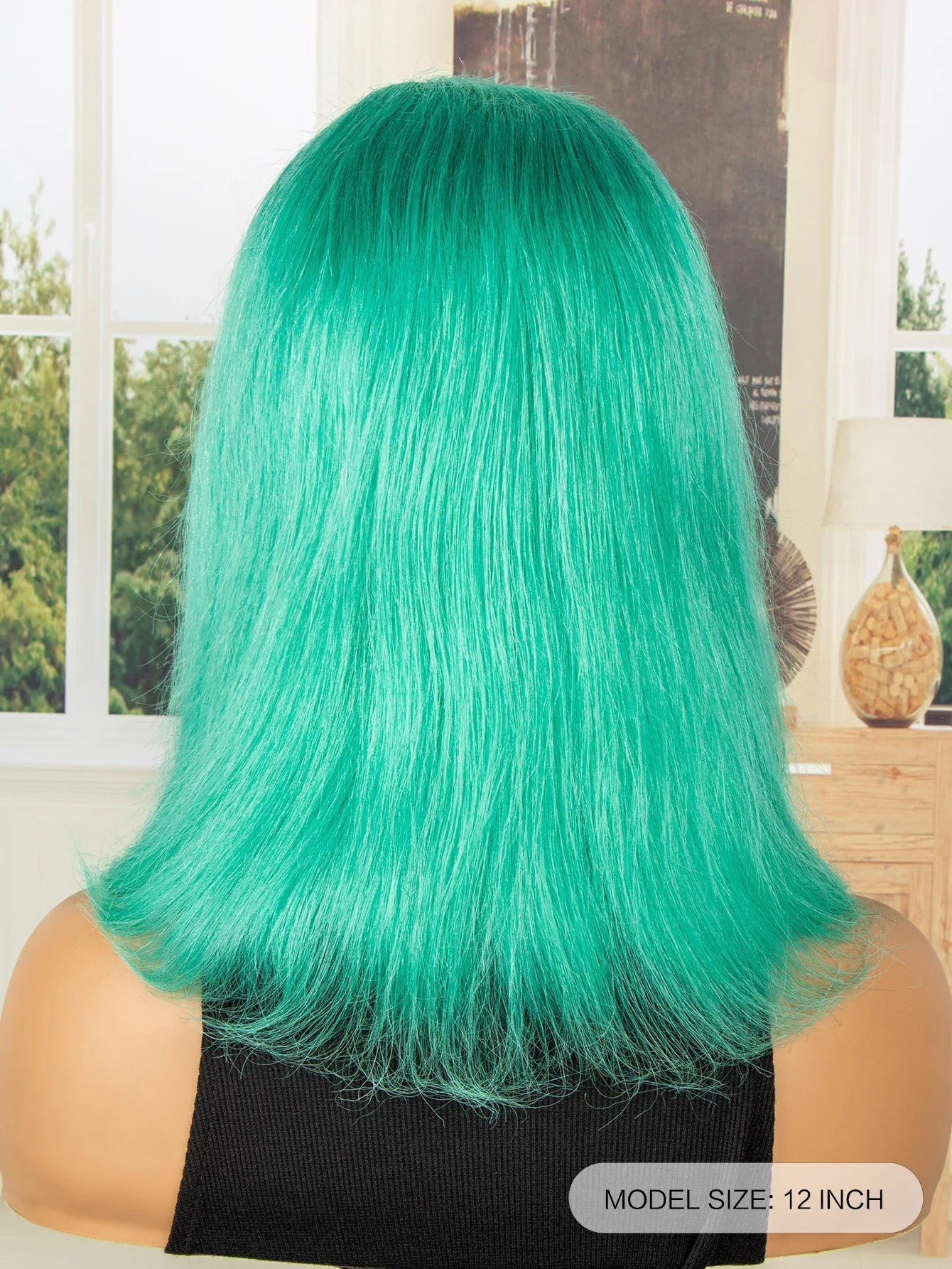 Mint Green Bob Wig Human Hair 200% Density 13x4 Transparent Straight Lace Front Wigs Pre Plucked with Baby Hair for Black Women
