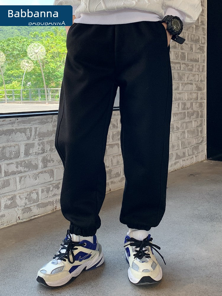 Sweatpants Spring and Autumn Casual Fleece-lined Youth Boy Pants