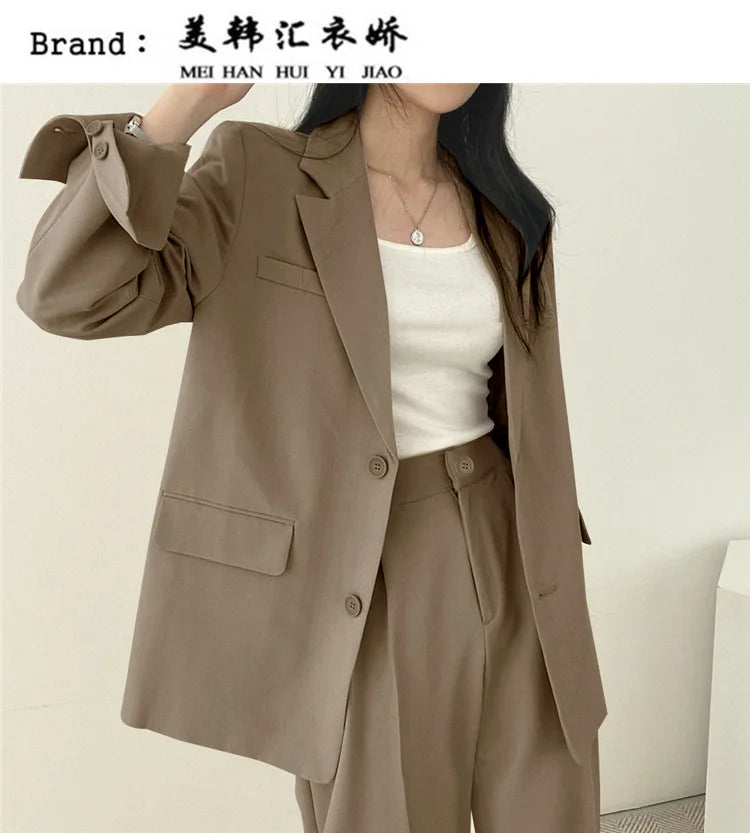 Fall Fashion Long Sleeve Blazer Mujer Pant Sets Blazers Women 2024 Casual Womens 2 Piece Outfit Set Suits Outwear