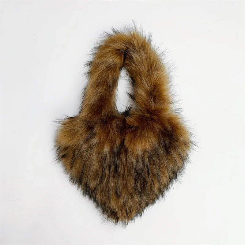Fluffy Plush Heart Shaped Women bags