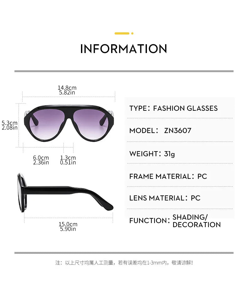 2025 New Fashion Oval Luxury Brand Sunglasses For Women Men Retro Oversized Frame Sun Glasses Trending Shades UV400 Eyeglasses