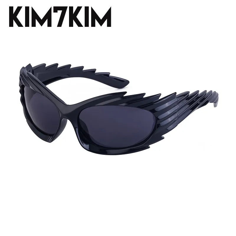 Y2k Spiked Goggles Sunglasses Women Men 2025 Trends Punk Sun Glasses For Male Retro 2000's Wrap Around Steampunk Sunglass Shades