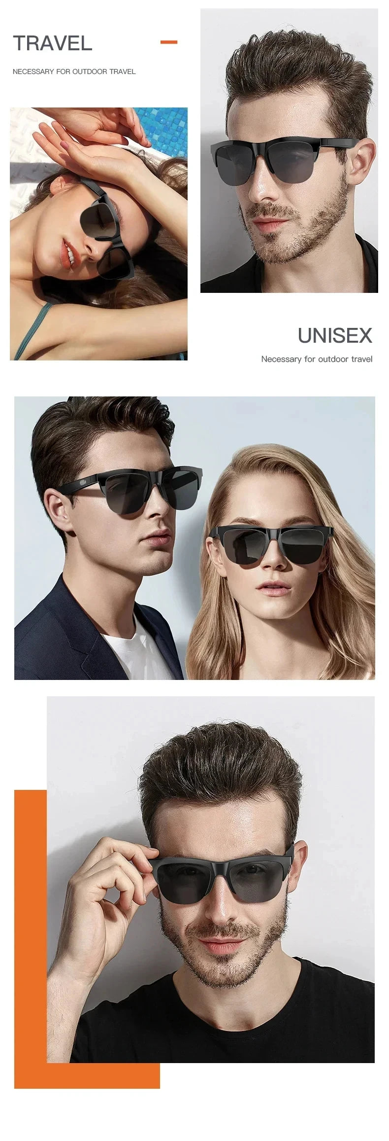 Smart Sunglasses Glasses Bluetooth Call Outdoor Sports Headphones HIFI Blue Light Waterproof Anti-UV For Men And Women