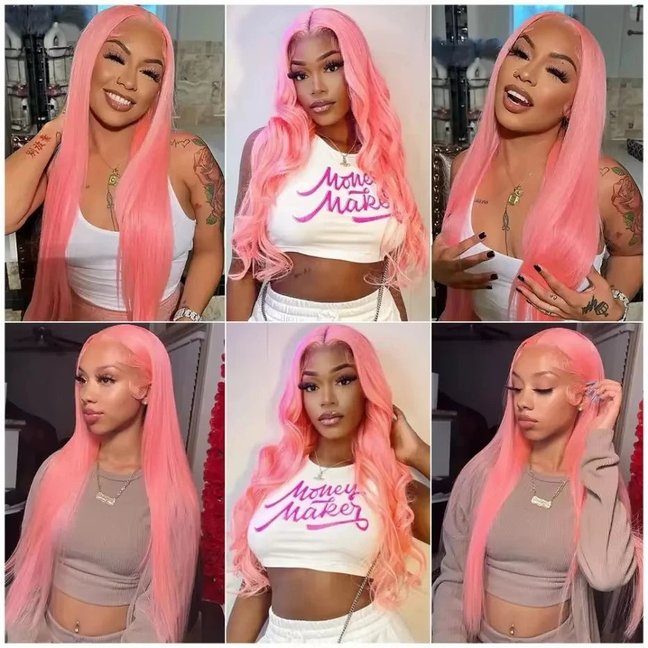 30 Inch Straight Lace Front Wig Human Hair Light Pink 13x6 hd Lace Front Wig Human Hair Pre Plucked 13x4 Lace Front Colored Wig