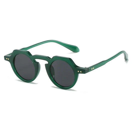 Ins Popular Fashion Small Round Sunglasses Women Retro Rivets Decoration Shades Eyeglasses UV400 Men Clear Lens Sun Glasses 2025