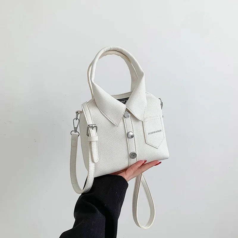 PU Square Compact Zipper Shoulder and Crossbody Bags for Women