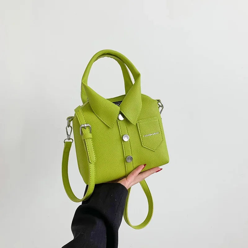 PU Square Compact Zipper Shoulder and Crossbody Bags for Women