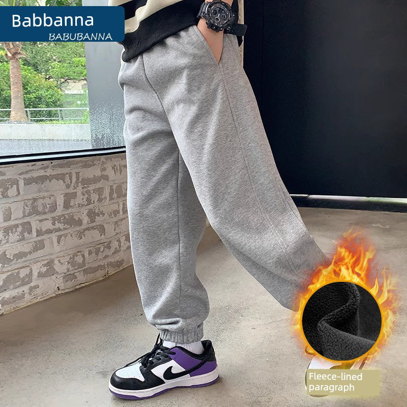 Sweatpants Spring and Autumn Casual Fleece-lined Youth Boy Pants