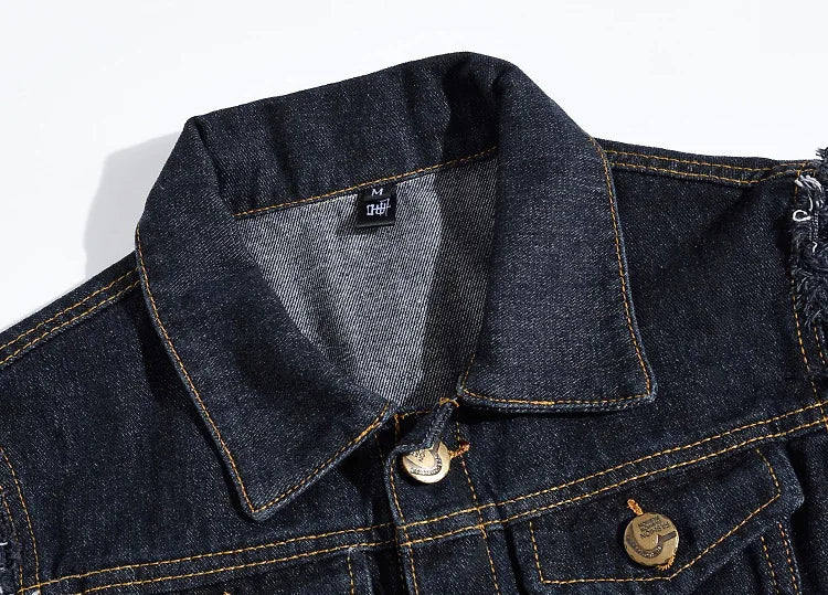 2025 Men's Fashion Jeans Sleeveless Jacket Vest Male Black Blue Denim Jeans Vest Man Cowboy Outdoors Waistcoat Mens Jacket Vest