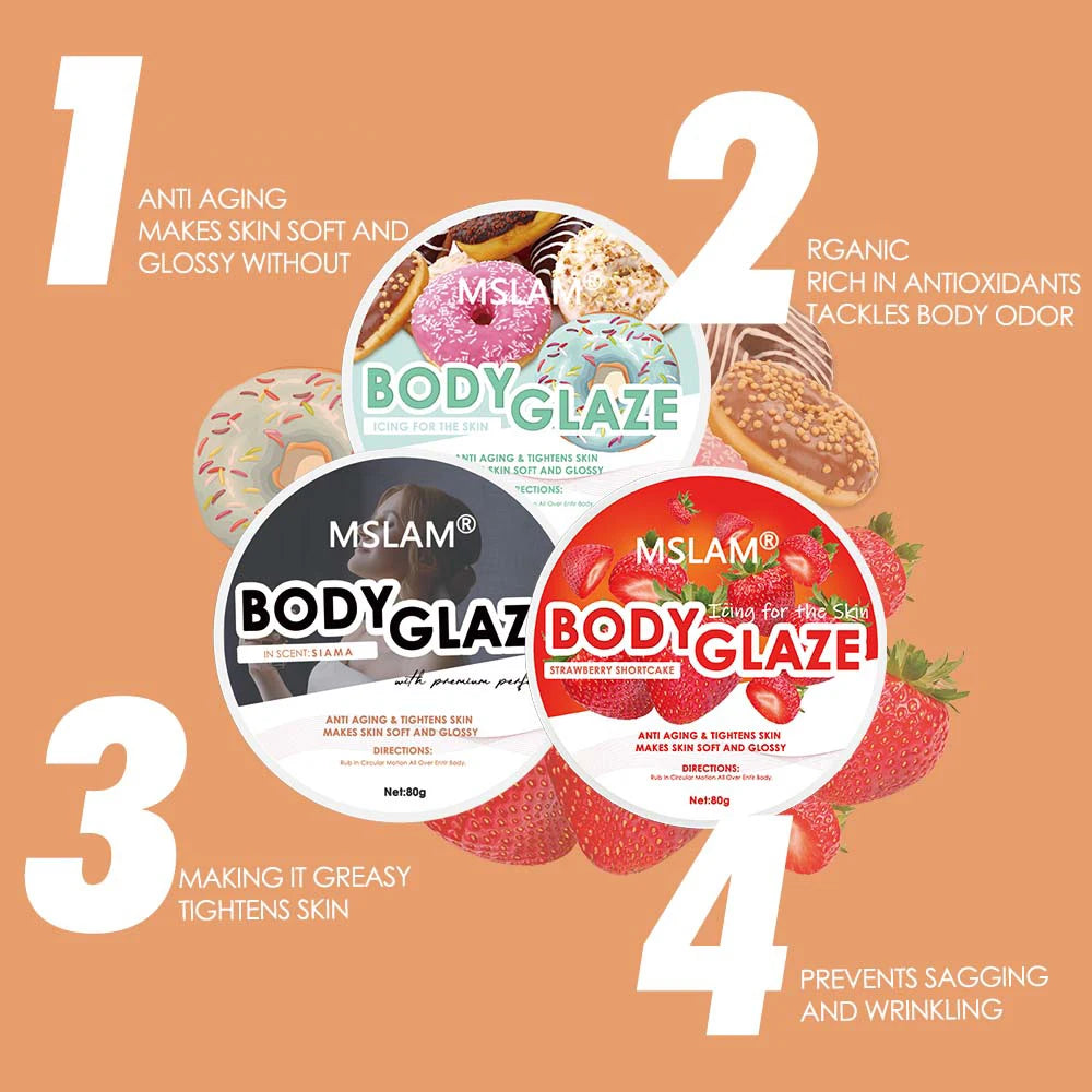Body Glaze Body Butter Whipped Body Butter for Women, Butter Body Moisturizer for Women Anti Aging Body Cream Leaves Skin Soft