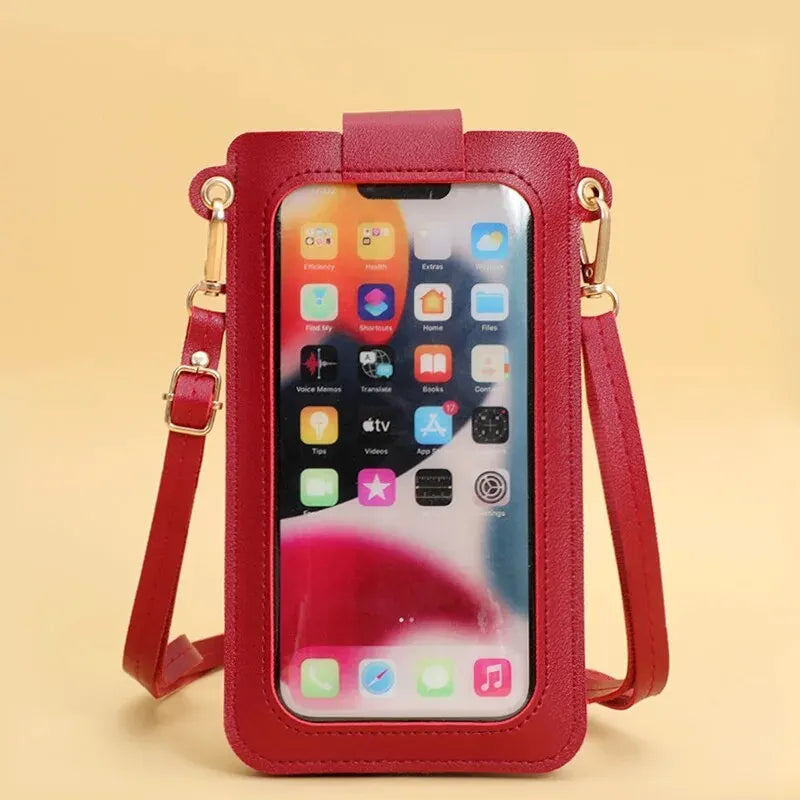 Soft Leather Wallets Touch Screen Cell Phone Shoulder Purse