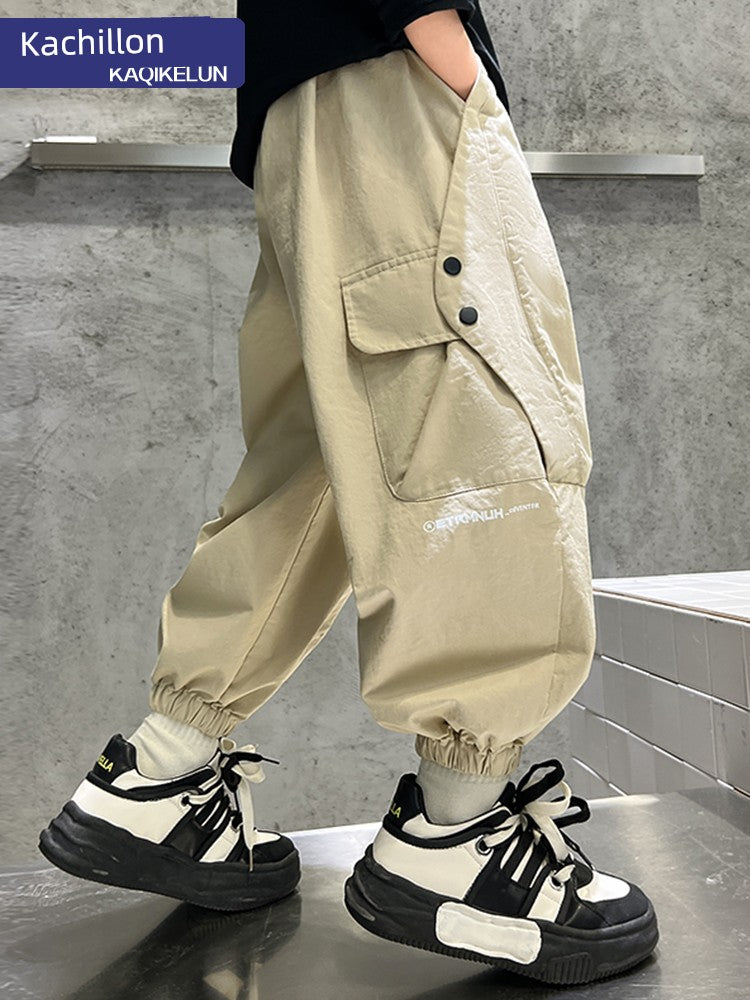 Spring and Autumn Youth Summer Boys Loose Pants