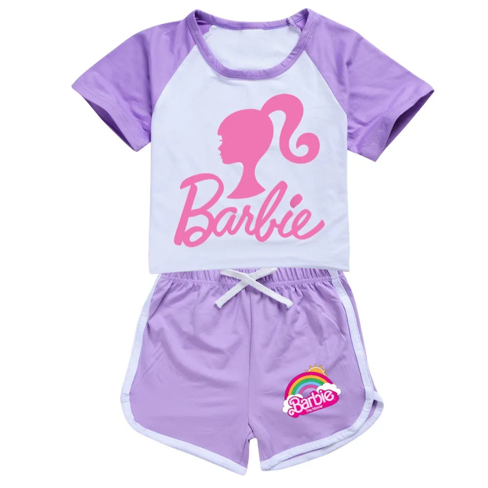 Barbie T-shirt And Shorts Sports Suit for Boys and Girls