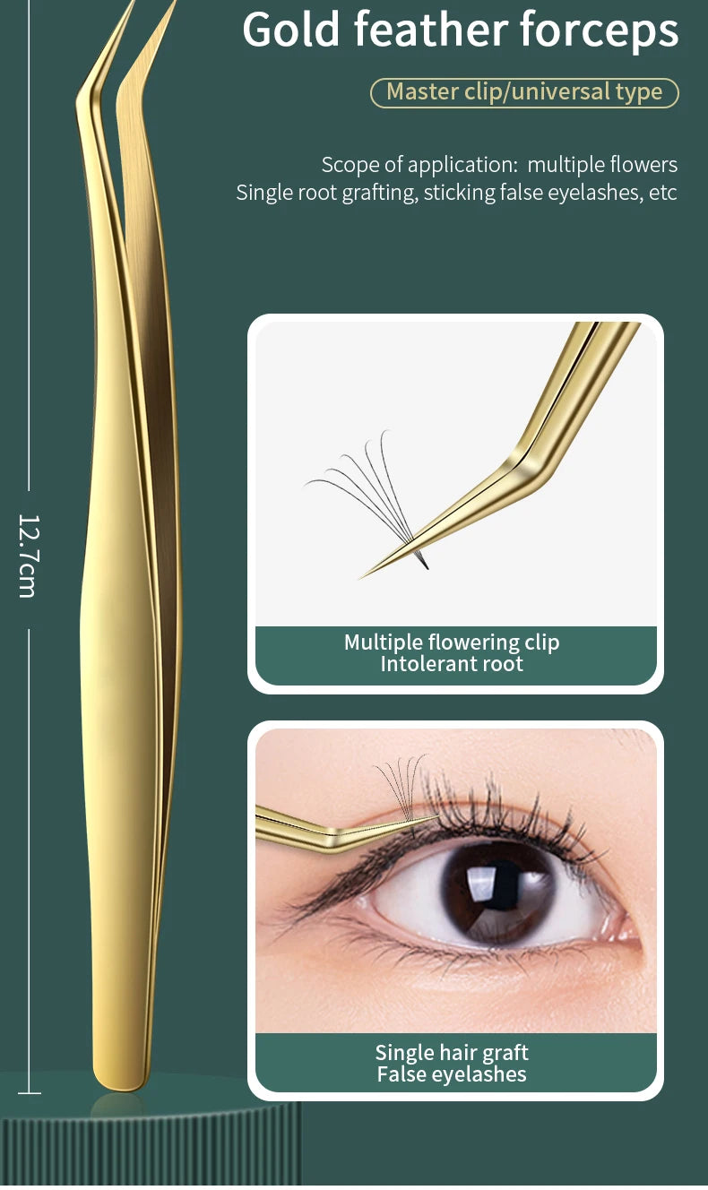 1pcs Anti-static Straight Eyelash Extension Tweezers Industrial Precision Curved Straight Lash Eyebrow Tweezers Makeup Tools
