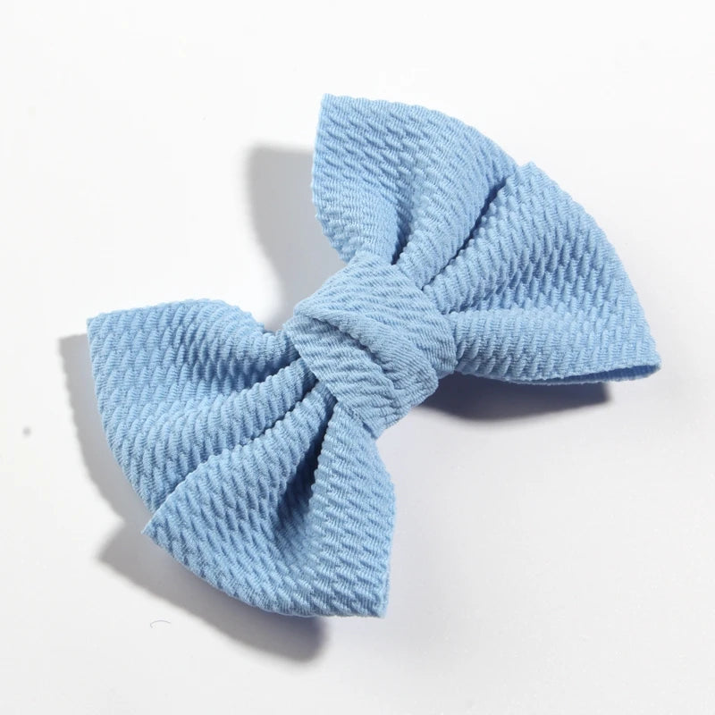 11CM 4.3" Big Hot Sell Seersucker Waffle Hair Bows For Hair Accessories Bow Knot Boutique For Kids Girls Head Wear