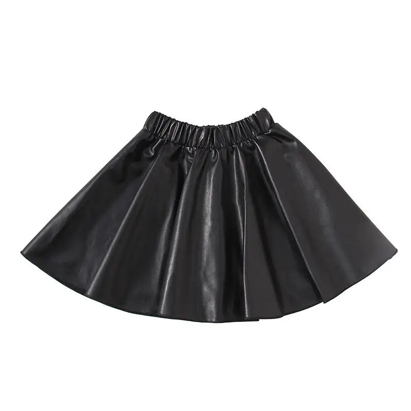 2025 new spring autumn Girls Kids leather PU zipper skirt comfortable cute baby Clothes Children Clothing