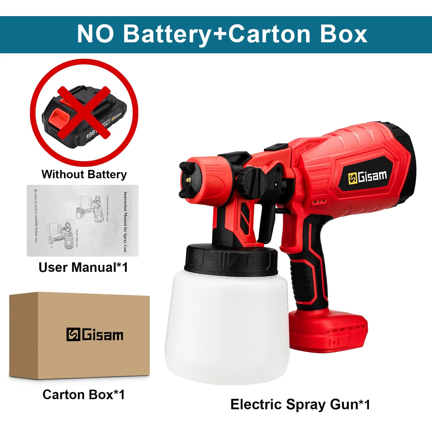 1000ML Cordless Electric Spray Gun HVLP Paint Sprayer