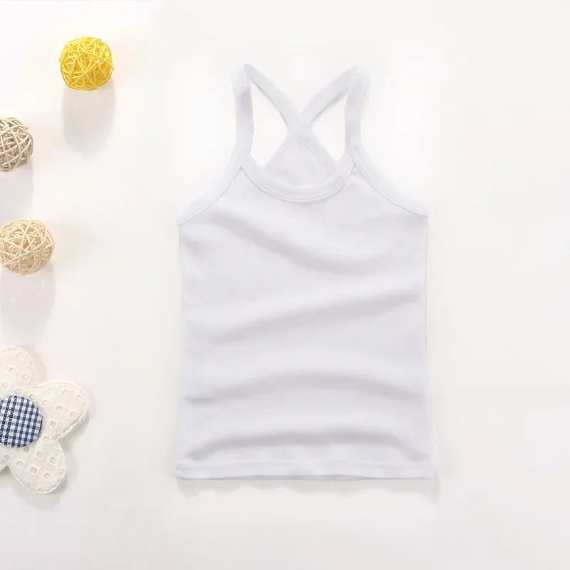 Children Vests T-shirts Summer Boys Girls Cotton Sports Tops