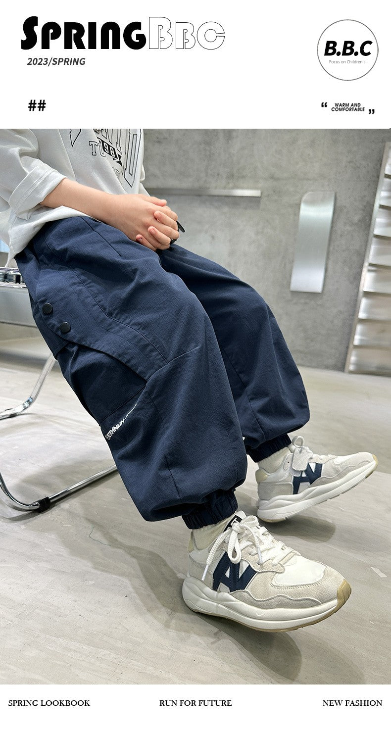 Spring and Autumn Youth Summer Boys Loose Pants