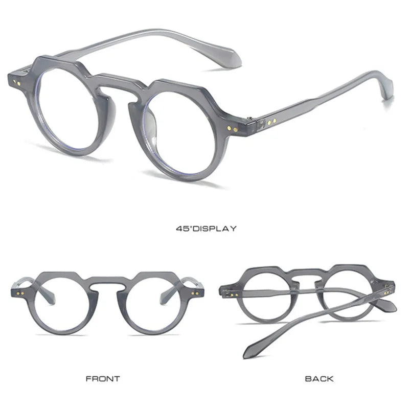 Ins Popular Fashion Small Round Sunglasses Women Retro Rivets Decoration Shades Eyeglasses UV400 Men Clear Lens Sun Glasses 2025