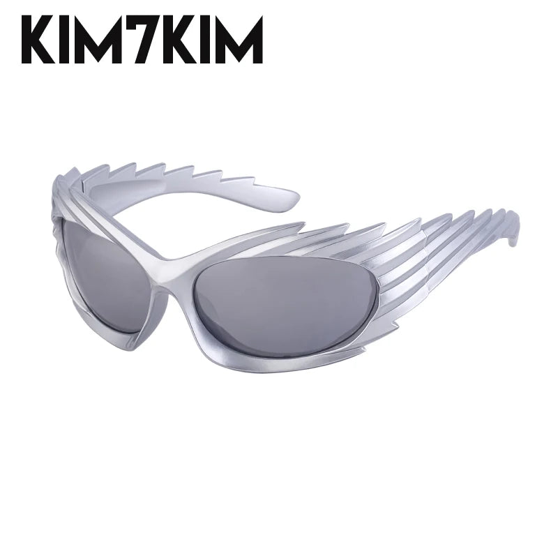 Y2k Spiked Goggles Sunglasses Women Men 2025 Trends Punk Sun Glasses For Male Retro 2000's Wrap Around Steampunk Sunglass Shades